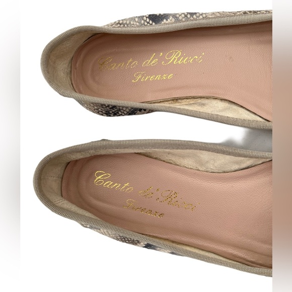 Canto de' Ricci Italy snake embossed genuine leather flat ballet shoes 39 8 - Picture 3 of 11